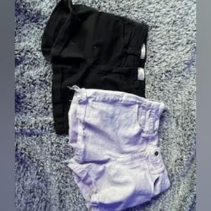 Black and pink universal thread Jean shorts,2/26